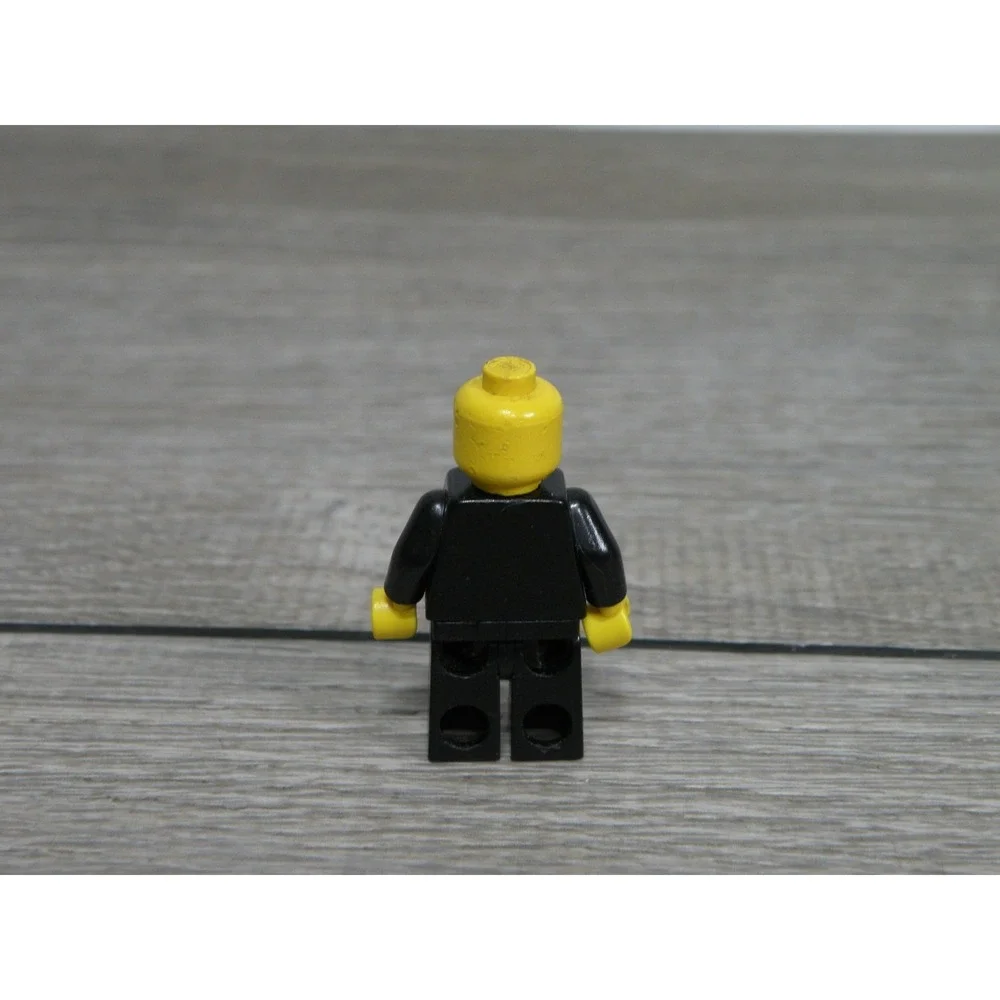 LEGO Minifigure Pilot Captain Officer Black Suit Uniform Yellow Head Vintage
